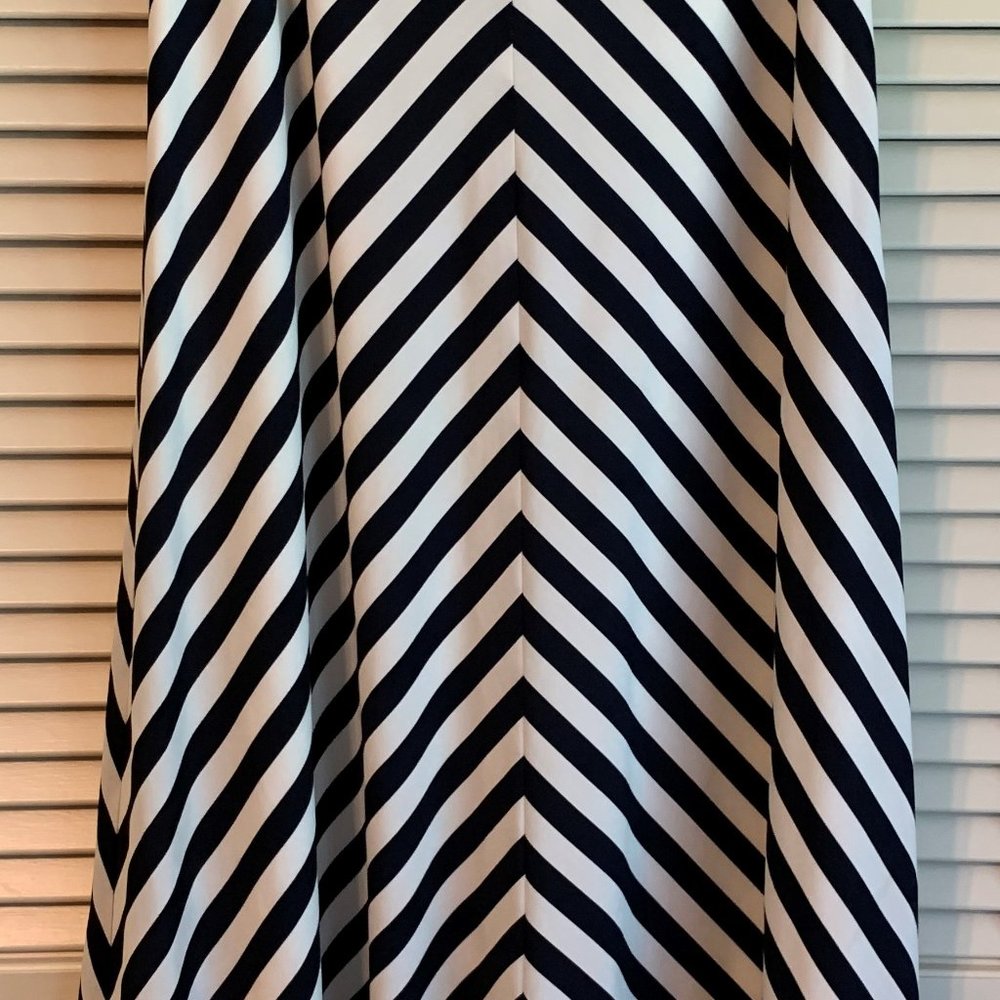 Ann Taylor Navy /White Long lined Skirt Size 4